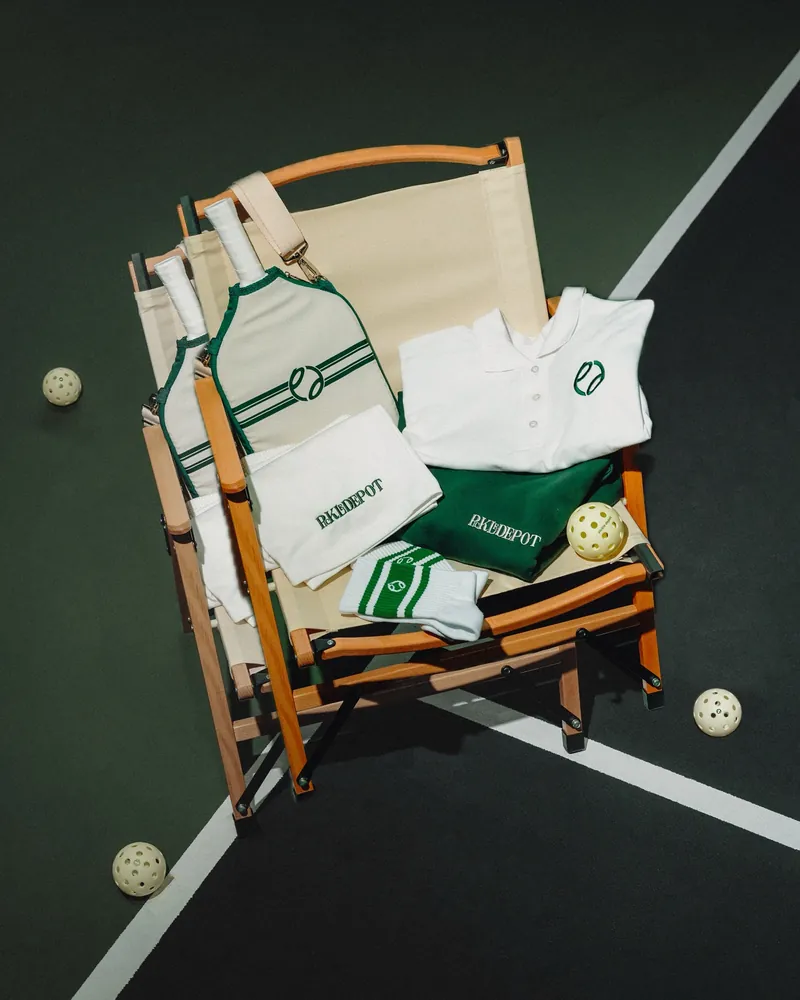 PickleDepot merchandise on a folding chair